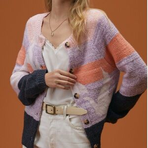 Anthropologie Multicolor Cardigan Sweater